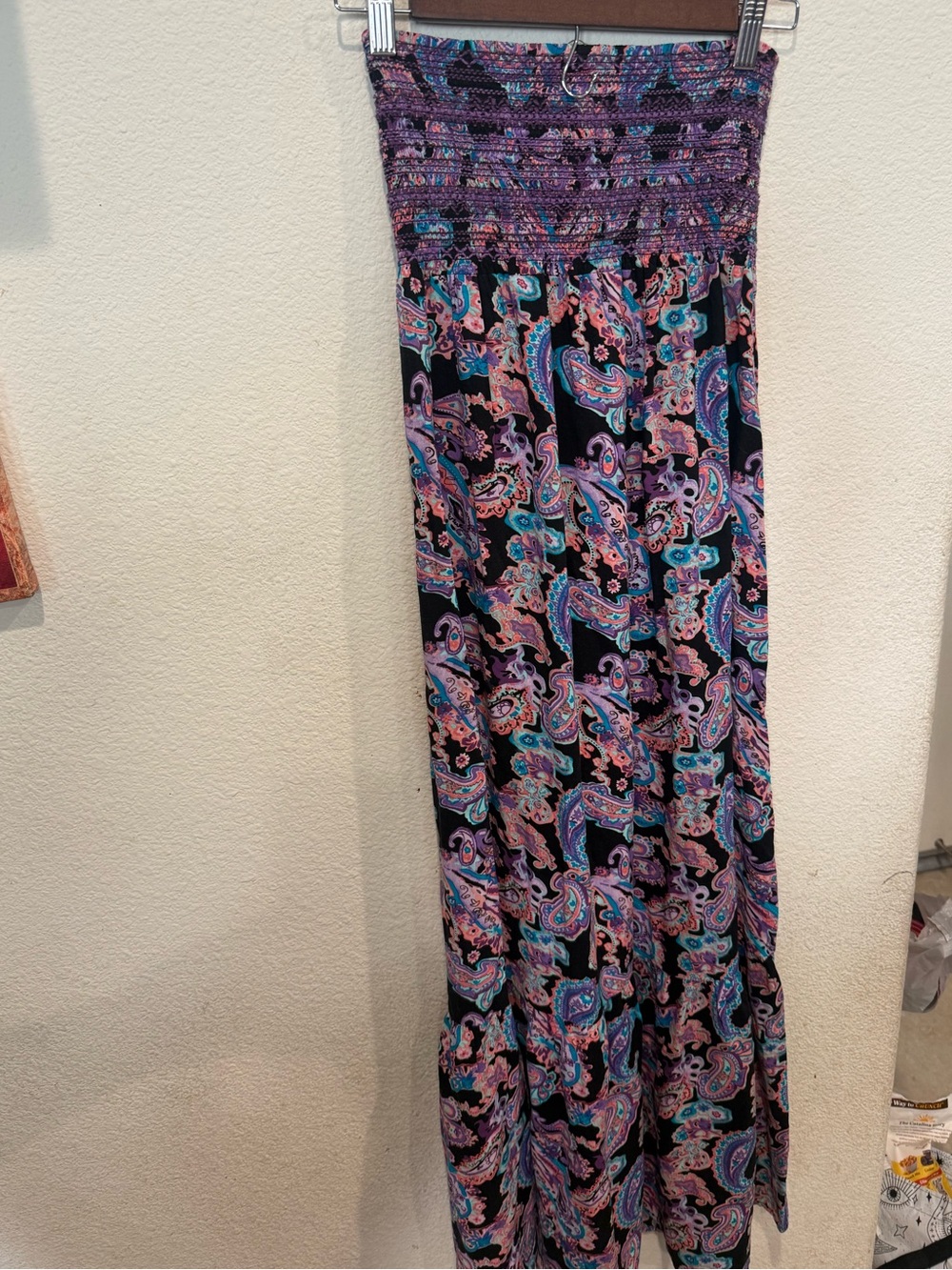 Strapless‎ floral maxi dress